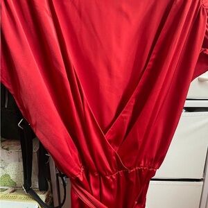 Elegant Red Wrap Dress